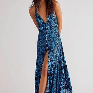 Free People Blue Floral Maxi Dress